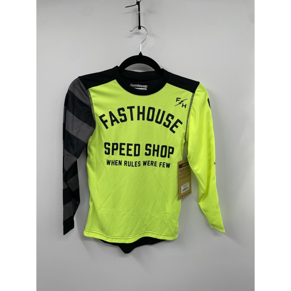 Fasthouse Carbon Eternal Jersey‎ Youth M High-Viz Black Riding Performance NWT